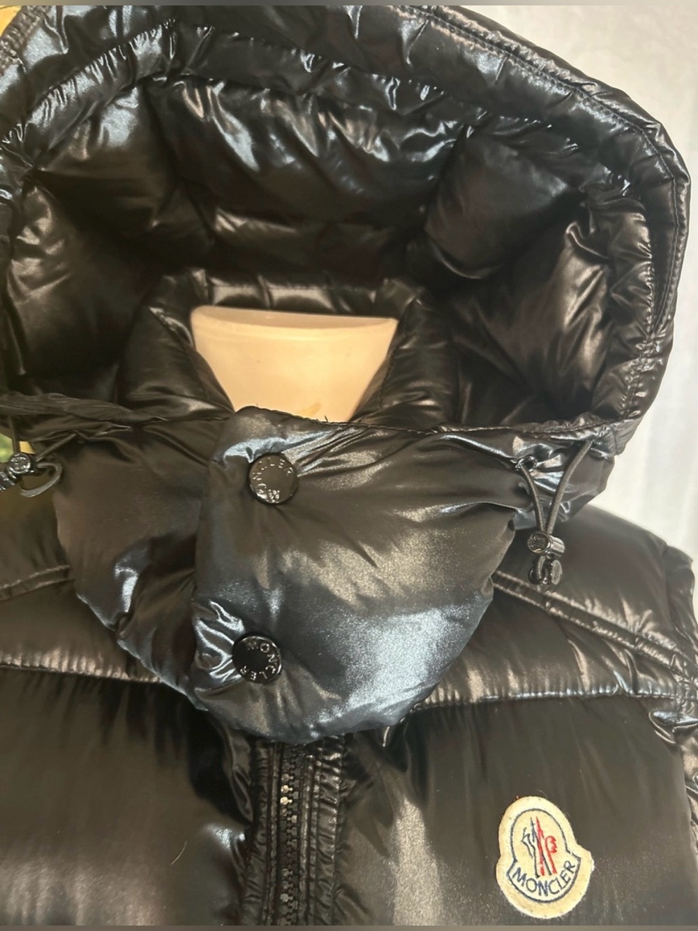 Moncler Bormes Authentic Shiny Black Puffer Hooded Vest | Size: 2 (SOLD) - Picture 9 of 15